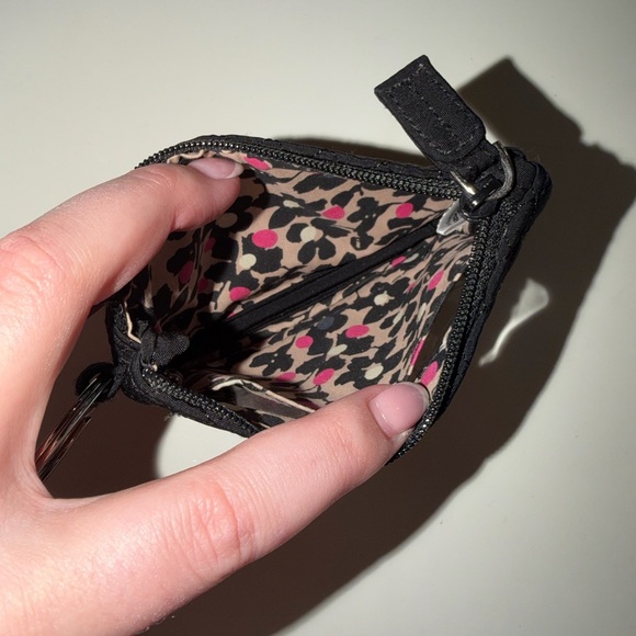 Vera Bradley Black Quilted Floral Keychain Wallet - Picture 3 of 3